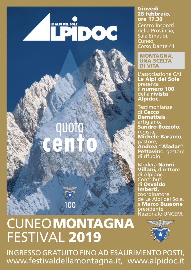Locandina Alpidoc 100 Cuneo Montagna Festival